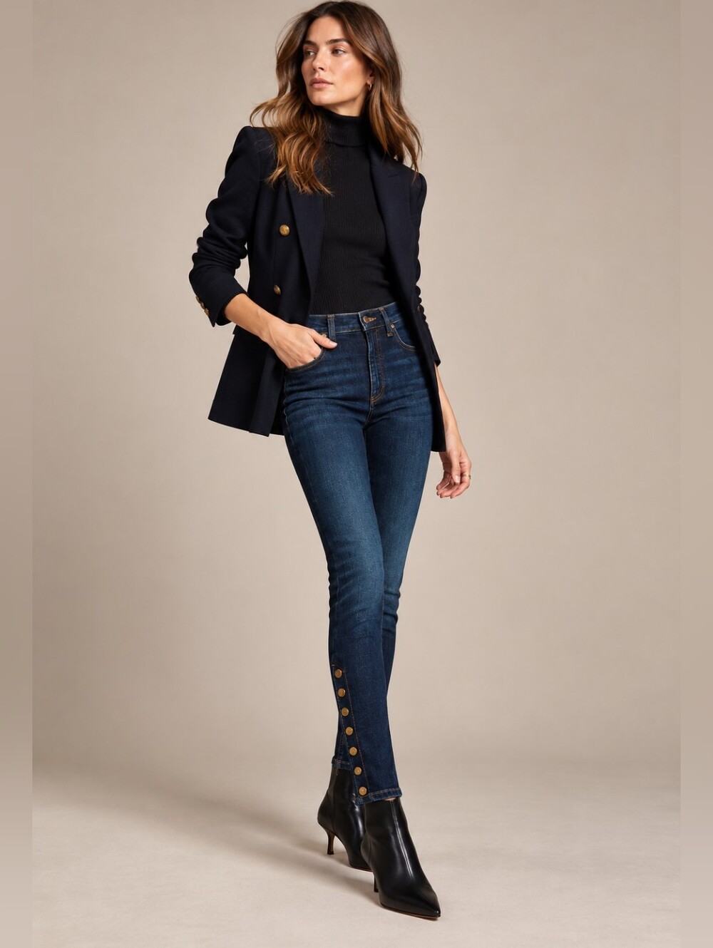 VERONICA BEARD Debbie High Rise Skinny Denim Jeans With Side Button Vent Size 26 - Picture 9 of 9